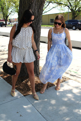 Perry Bubble Hem Polka Dot Top
