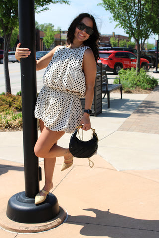 Perry Bubble Hem Polka Dot Top