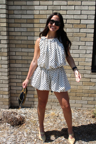 Perry Bubble Hem Polka Dot Top
