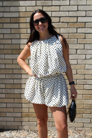 Perry Bubble Hem Polka Dot Top