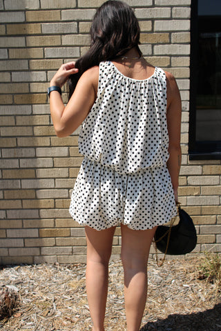 Perry Bubble Hem Polka Dot Top