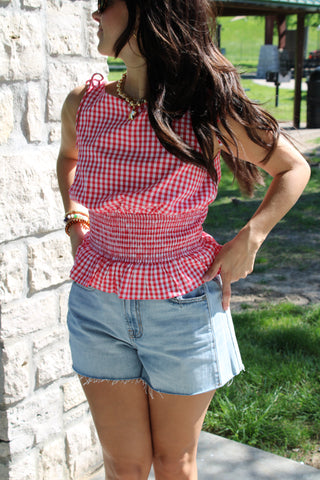 Strawberry Fields Smocked Top