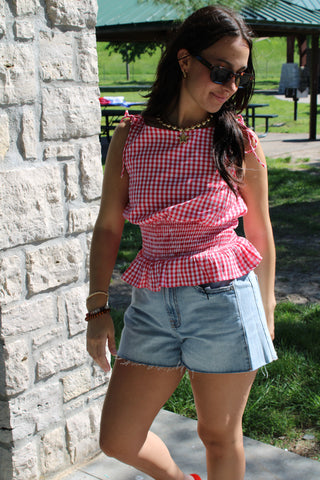 Strawberry Fields Smocked Top