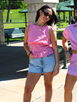 Strawberry Fields Smocked Top