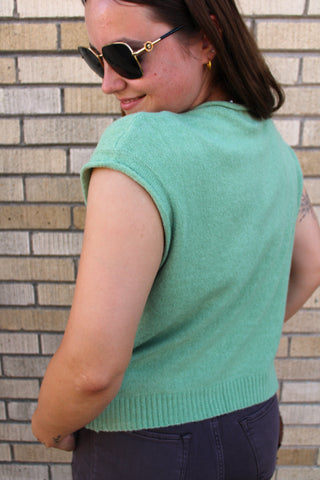 Abby Rose Matcha Piper Knit Vest Cardigan