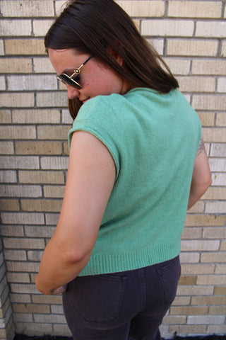 Abby Rose Matcha Piper Knit Vest Cardigan