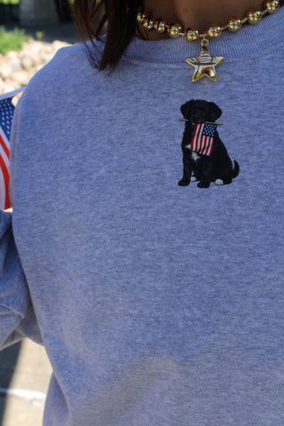 The Zoey Crewneck Flag Sweatshirt