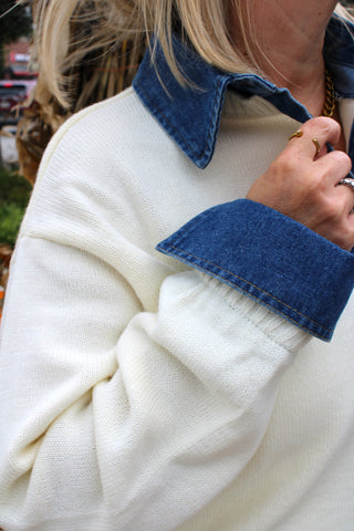 Courtney Denim Collared Sweater