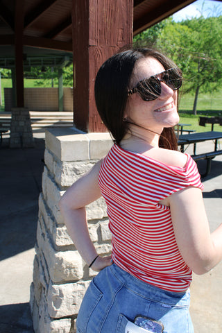 Harper Stripe Off Shoulder Top