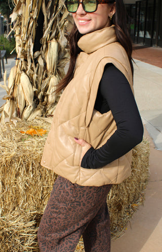 Amelia Faux Leather Vest