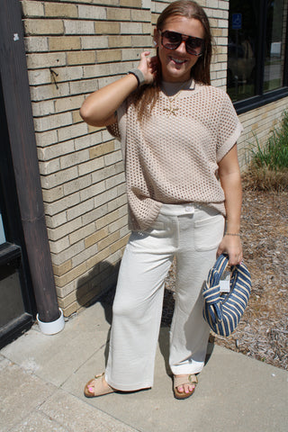 Zoey Textured Ankle Trouser