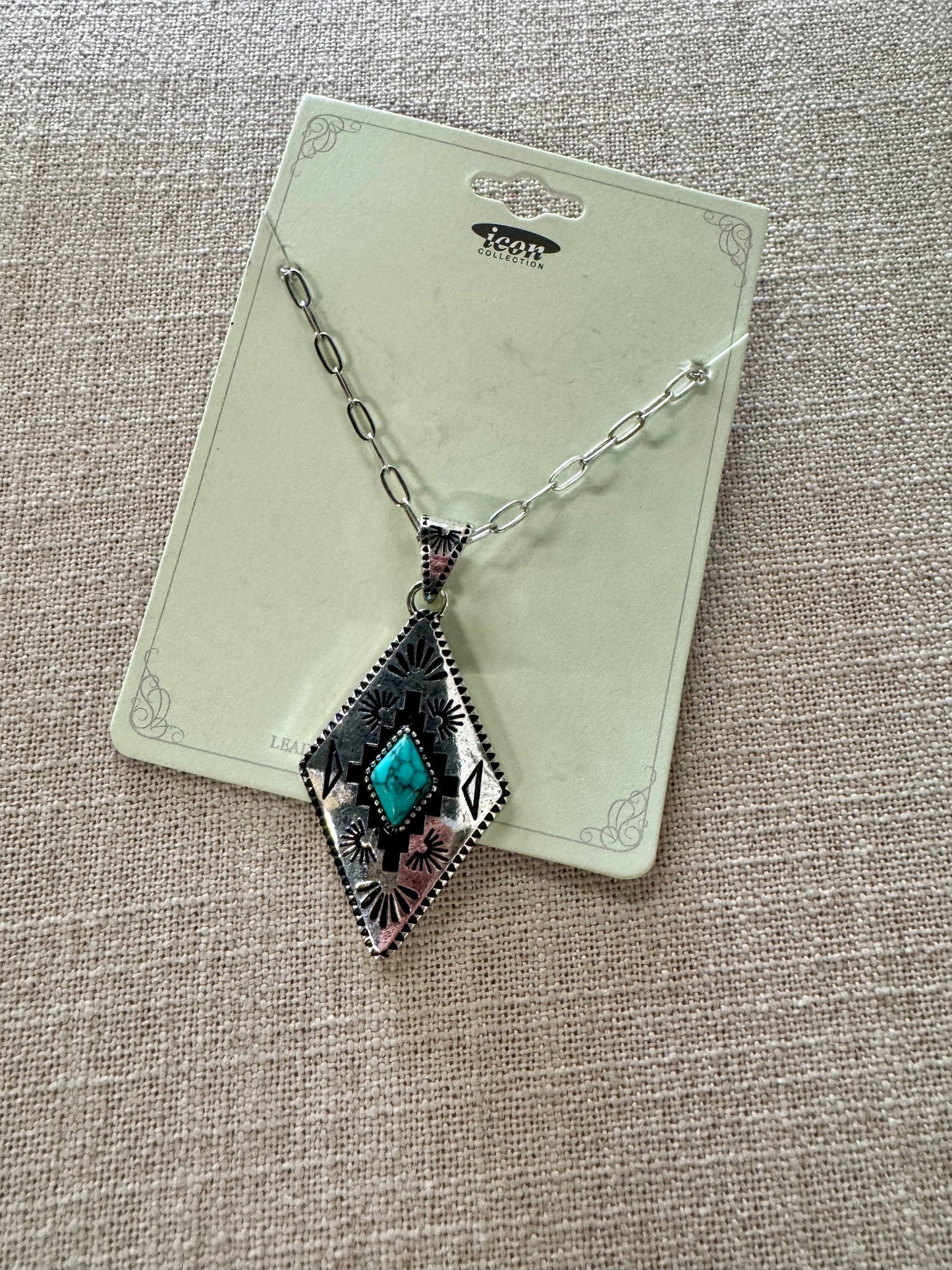 Turquoise Silver Pendant Necklace