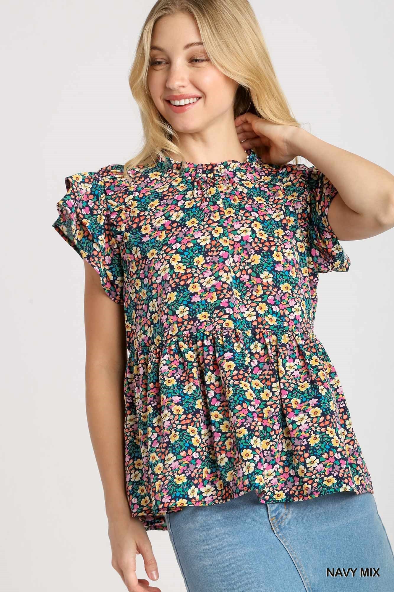 Colleen Floral Babydoll Top