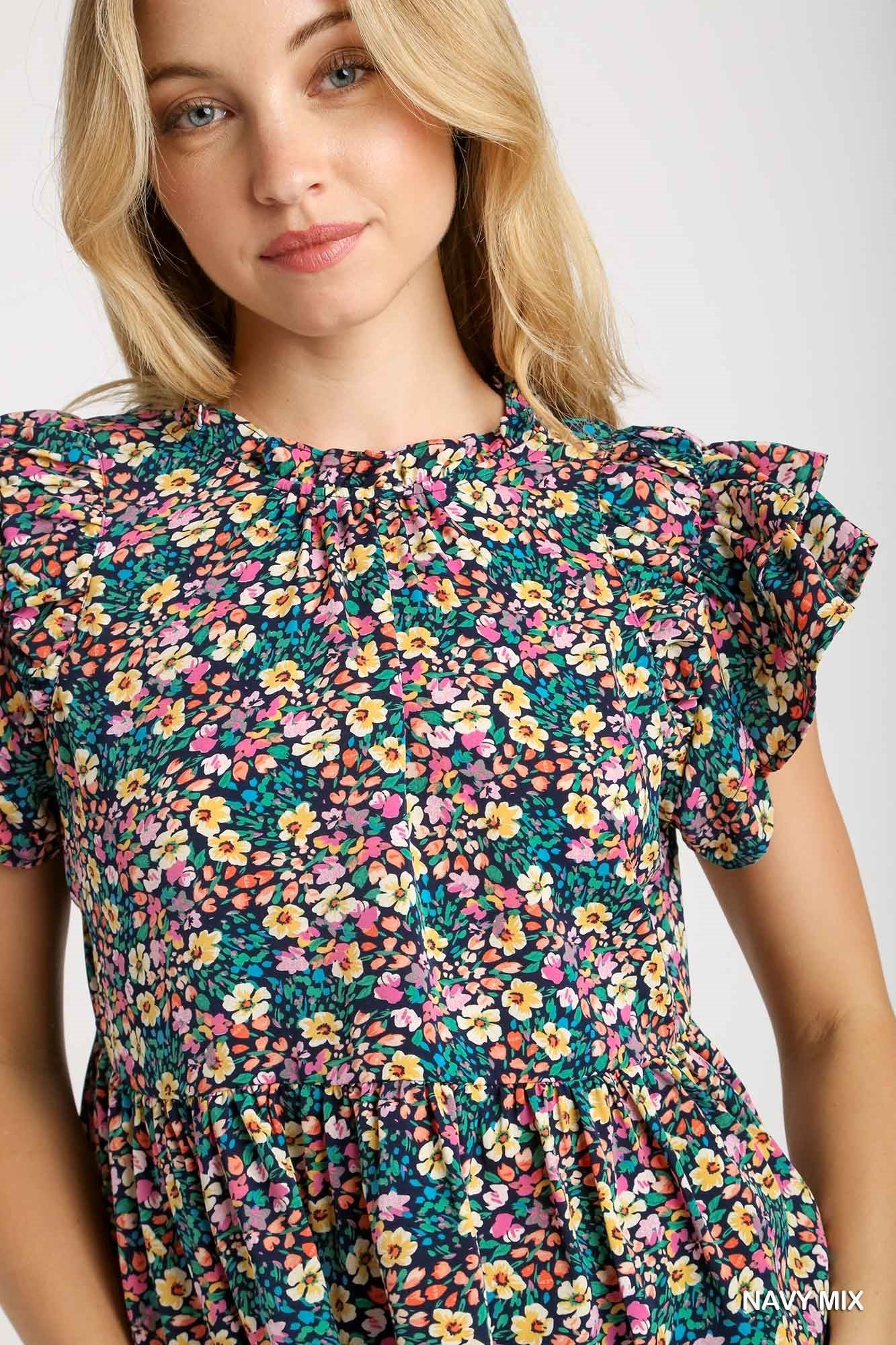 Colleen Floral Babydoll Top