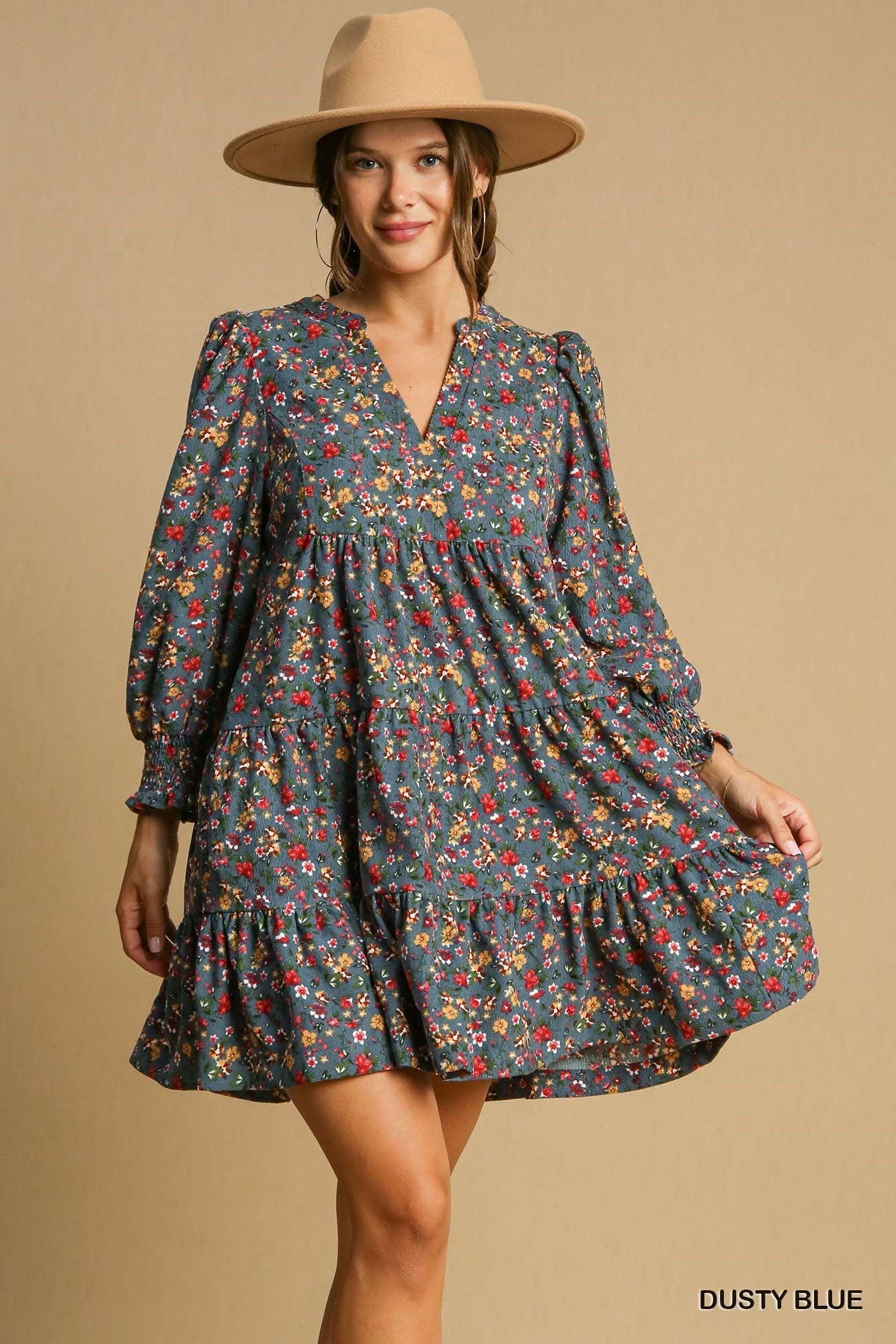 Floral Corduroy Dress