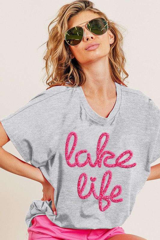 Lake Life Metallic Top