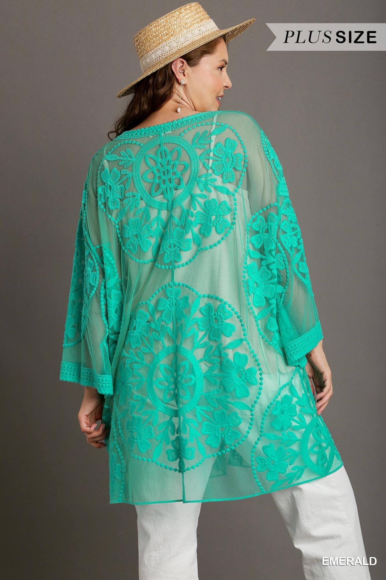 Floral Lace Kimono with Waist Tie