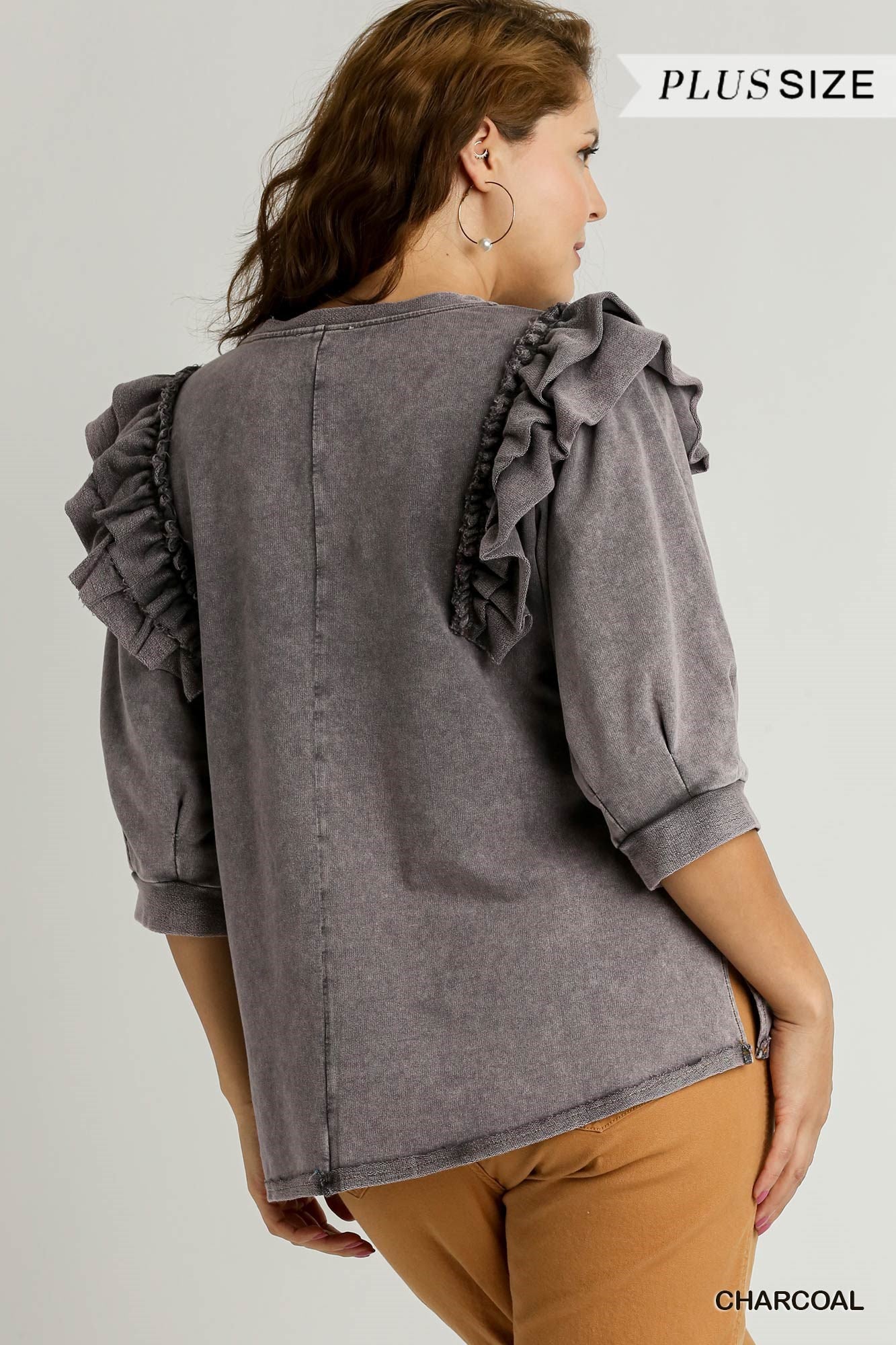 Mineral Wash Ruffle Top