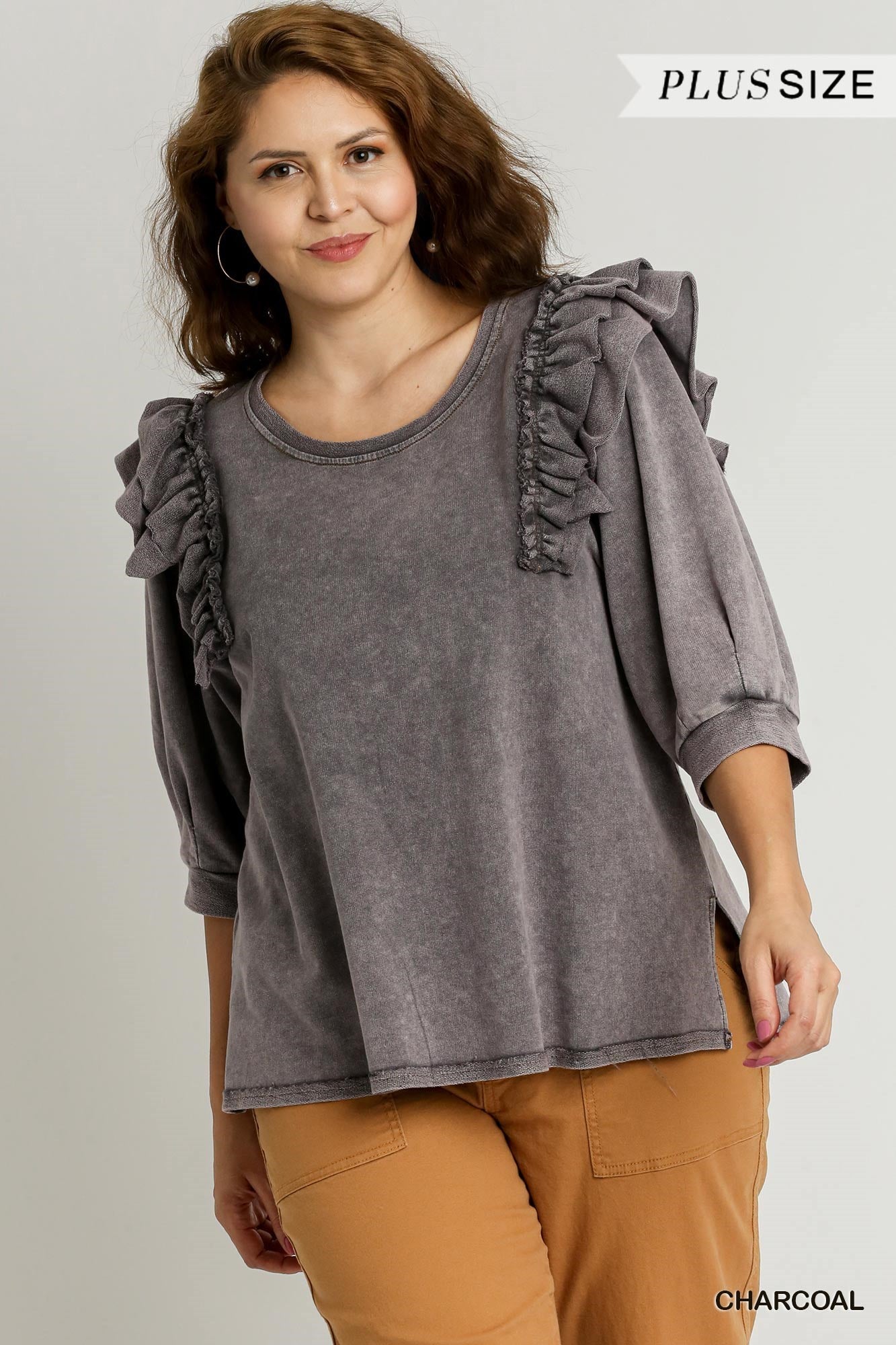 Mineral Wash Ruffle Top