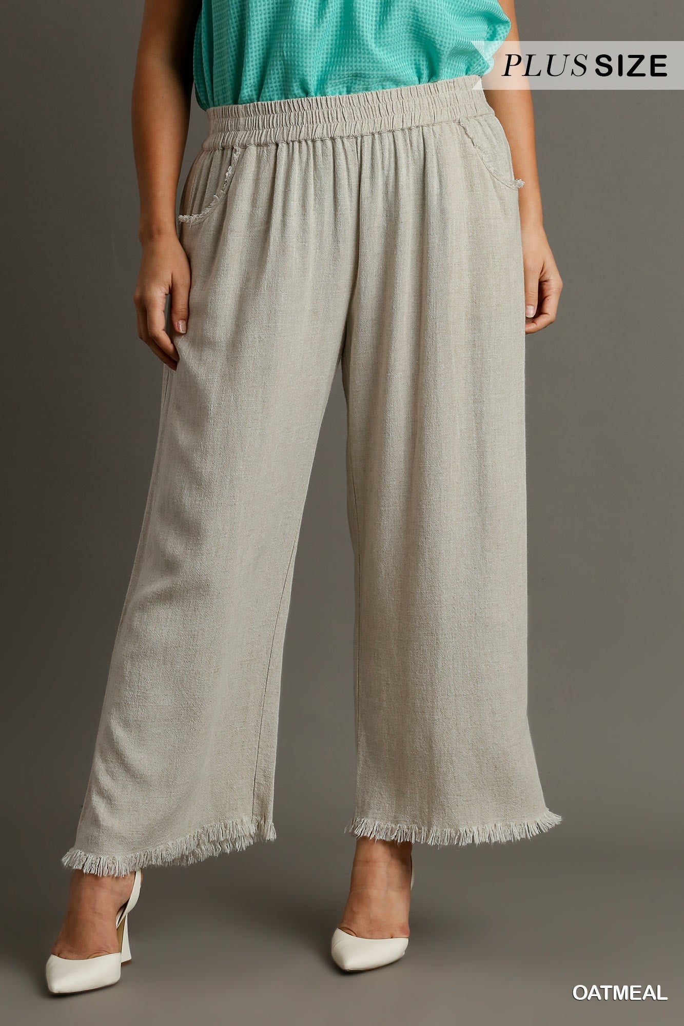 Umgee Linen Blend Wide leg Pant