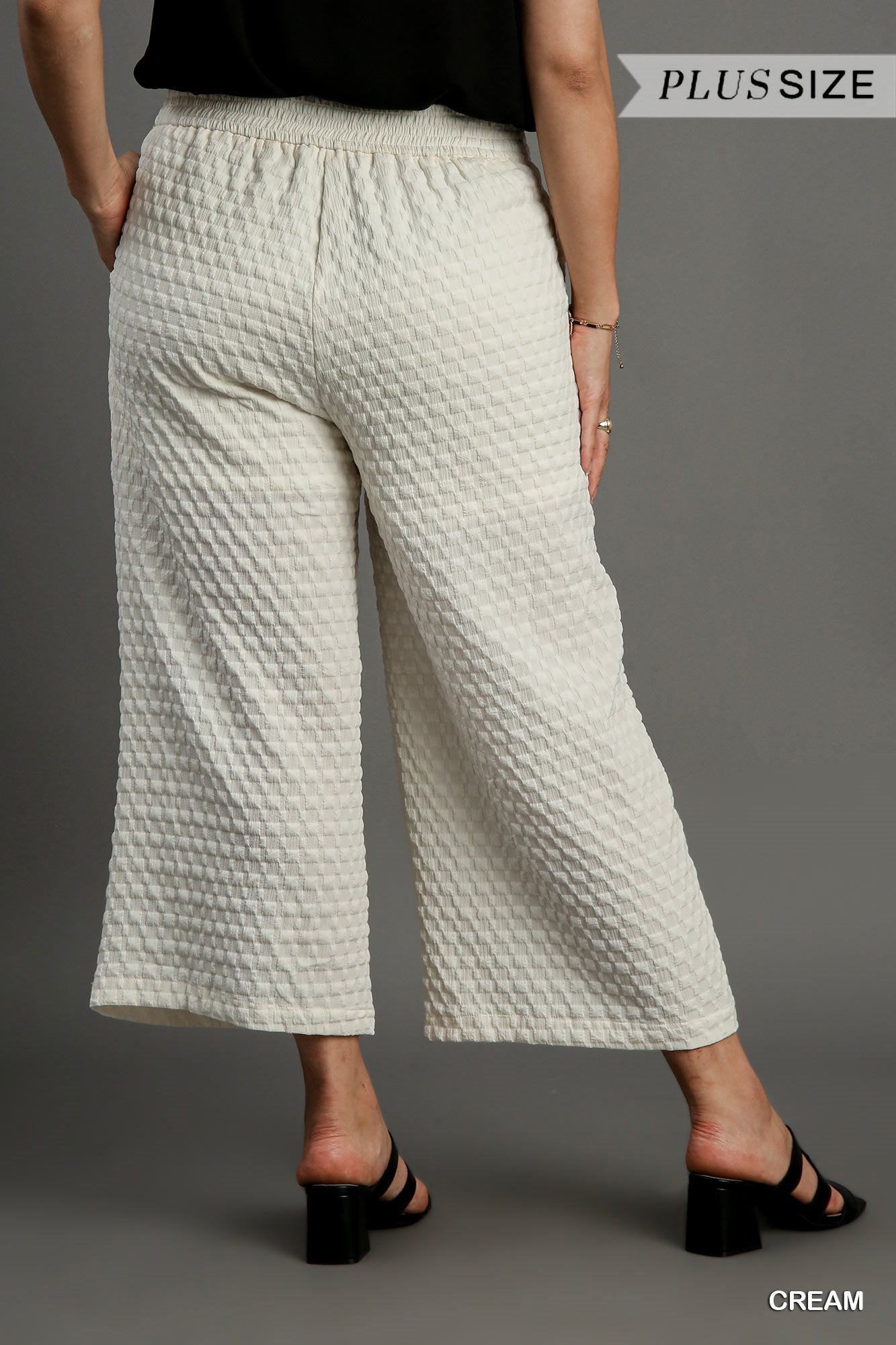 Square Jacquard Wide Fit Pants