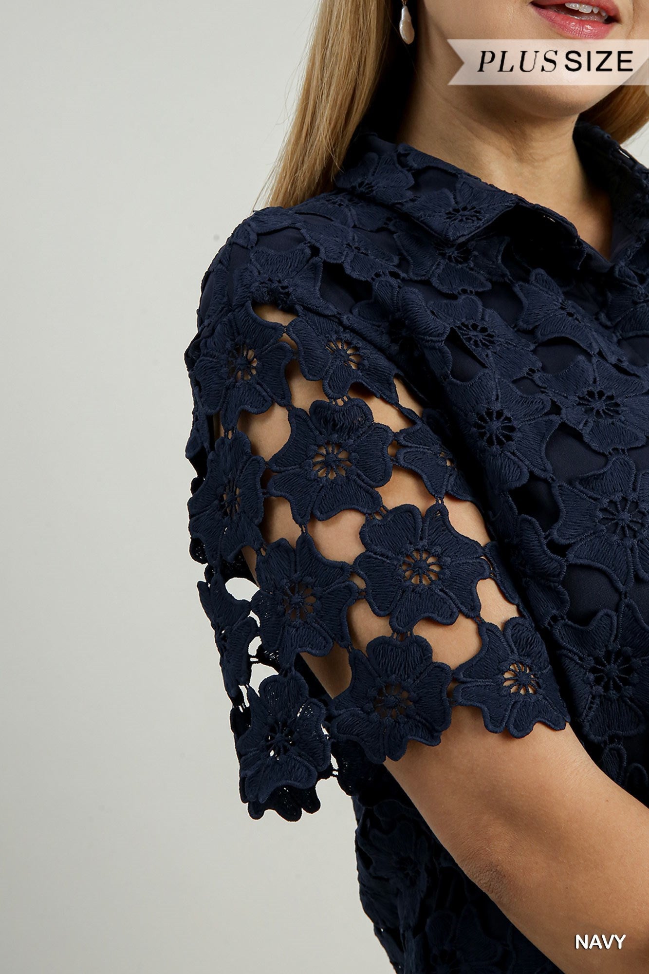 Floral Lace Button Down A-Line Dress