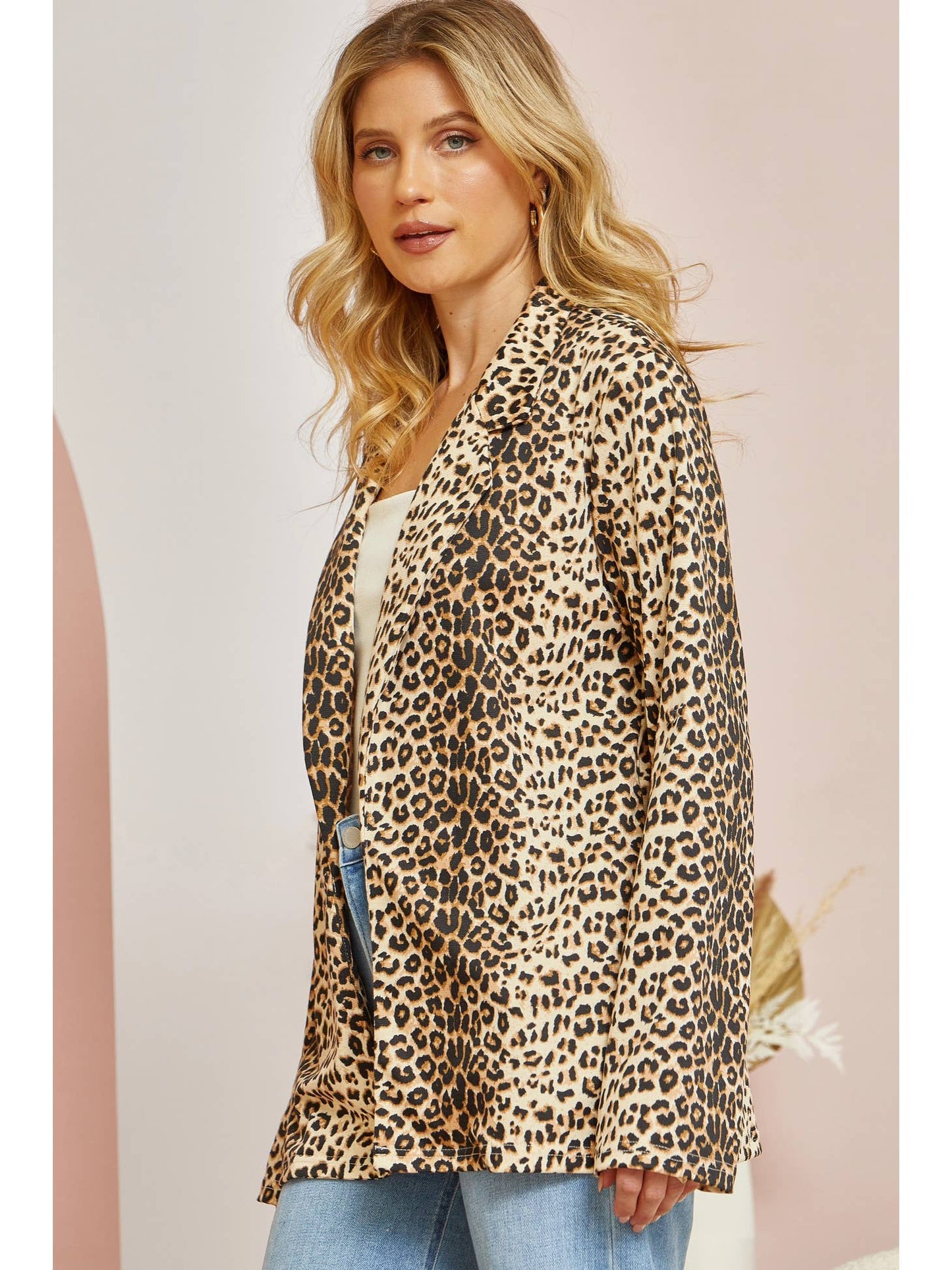 Leopard Knit Blazer