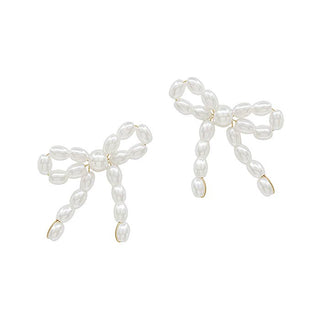 Wren Pearl Bow Earrings