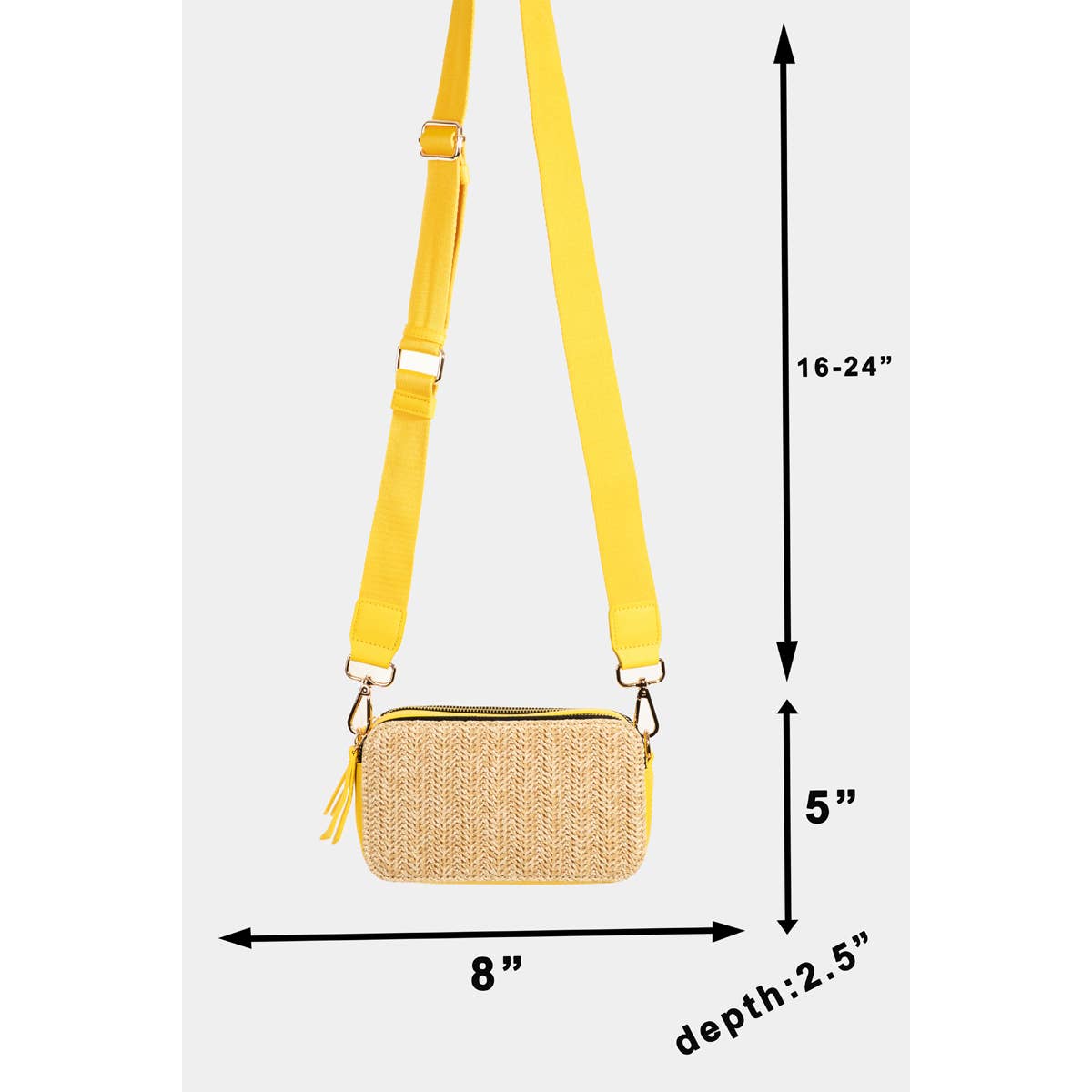 Rectangle Crossbody Straw Bag