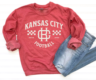 Vintage KC Checked Football Sweatshirt