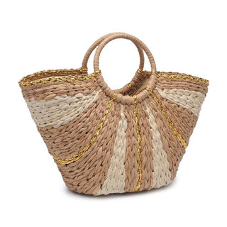 Carmen Straw Summer Beach Top Handle Tote