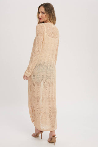 Pointelle Knit Maxi Duster