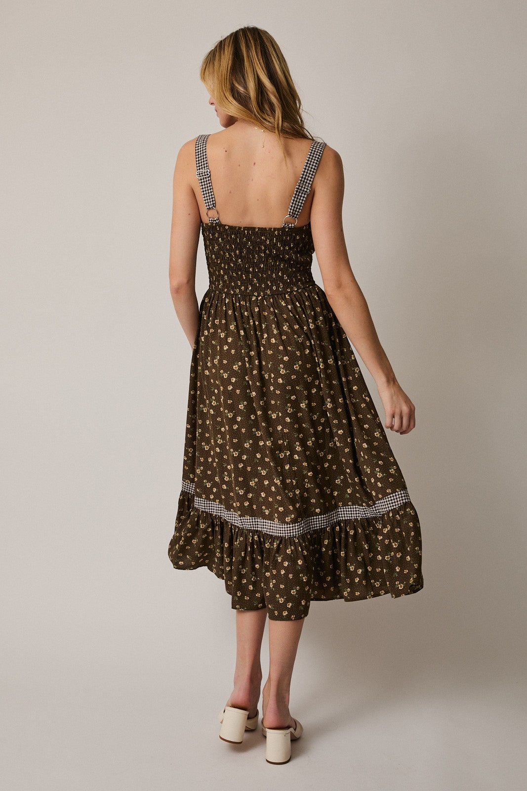 Billy Floral Apron Midi Dress