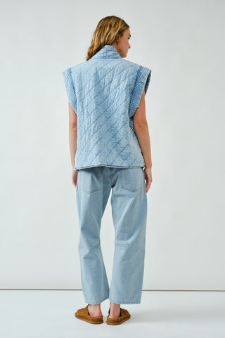 Mariana Oversized Quilted Denim Vest
