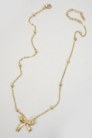 18K Stainless Steel Benny Bow Necklace