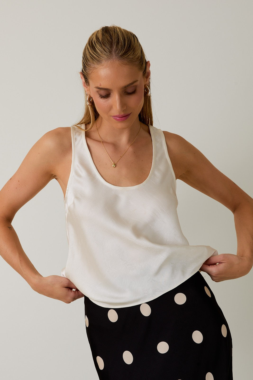 Billy Crushed Satin Top