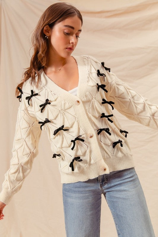 Amy Bow Knit Cardigan