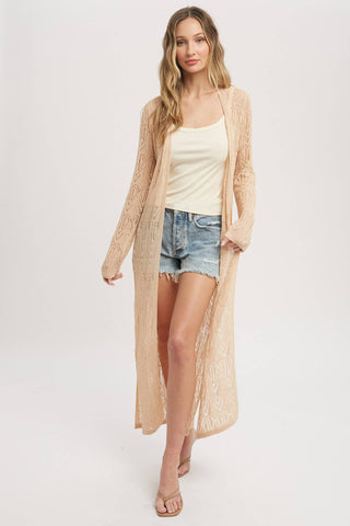 Pointelle Knit Maxi Duster
