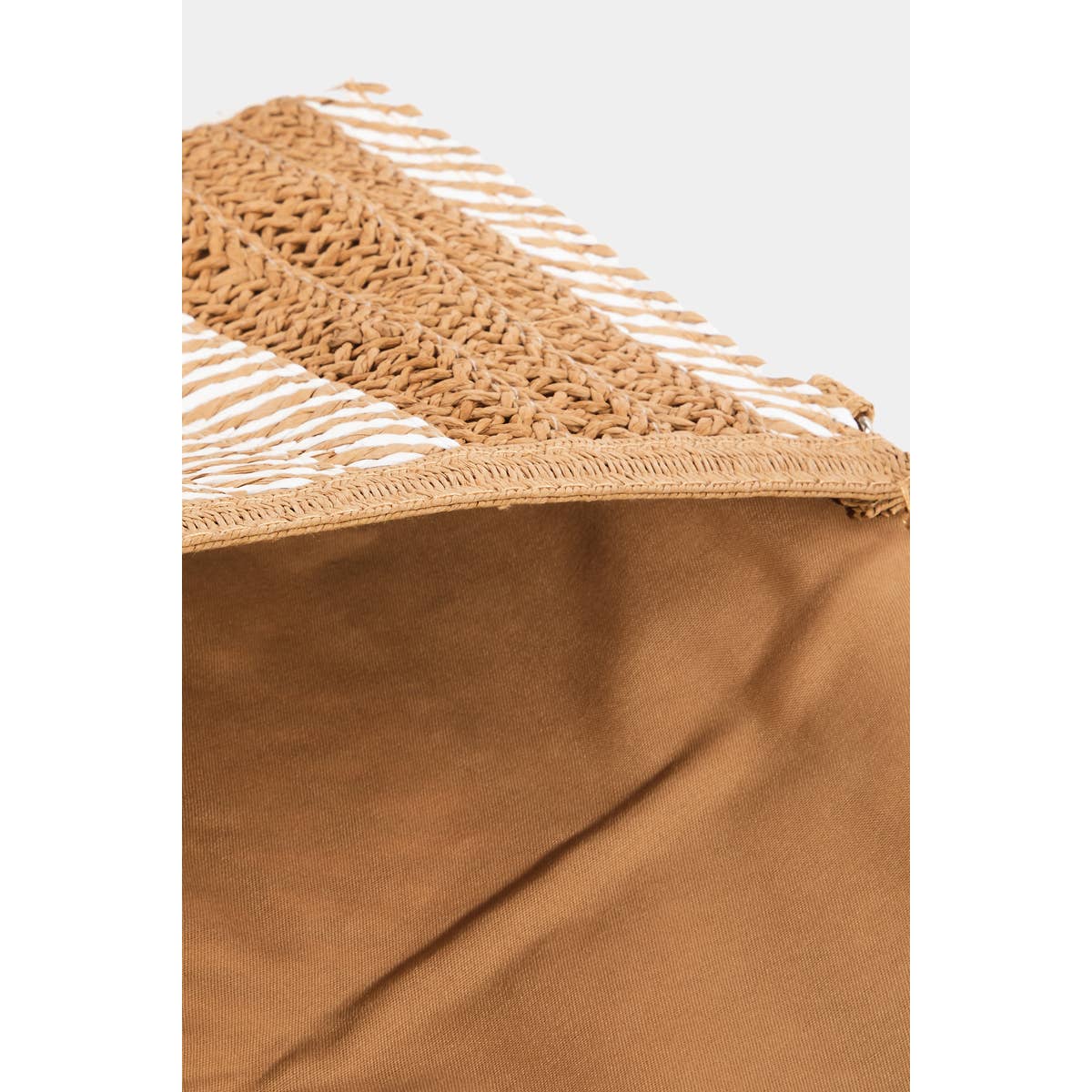 Mixed Striped Straw Clutch Bag