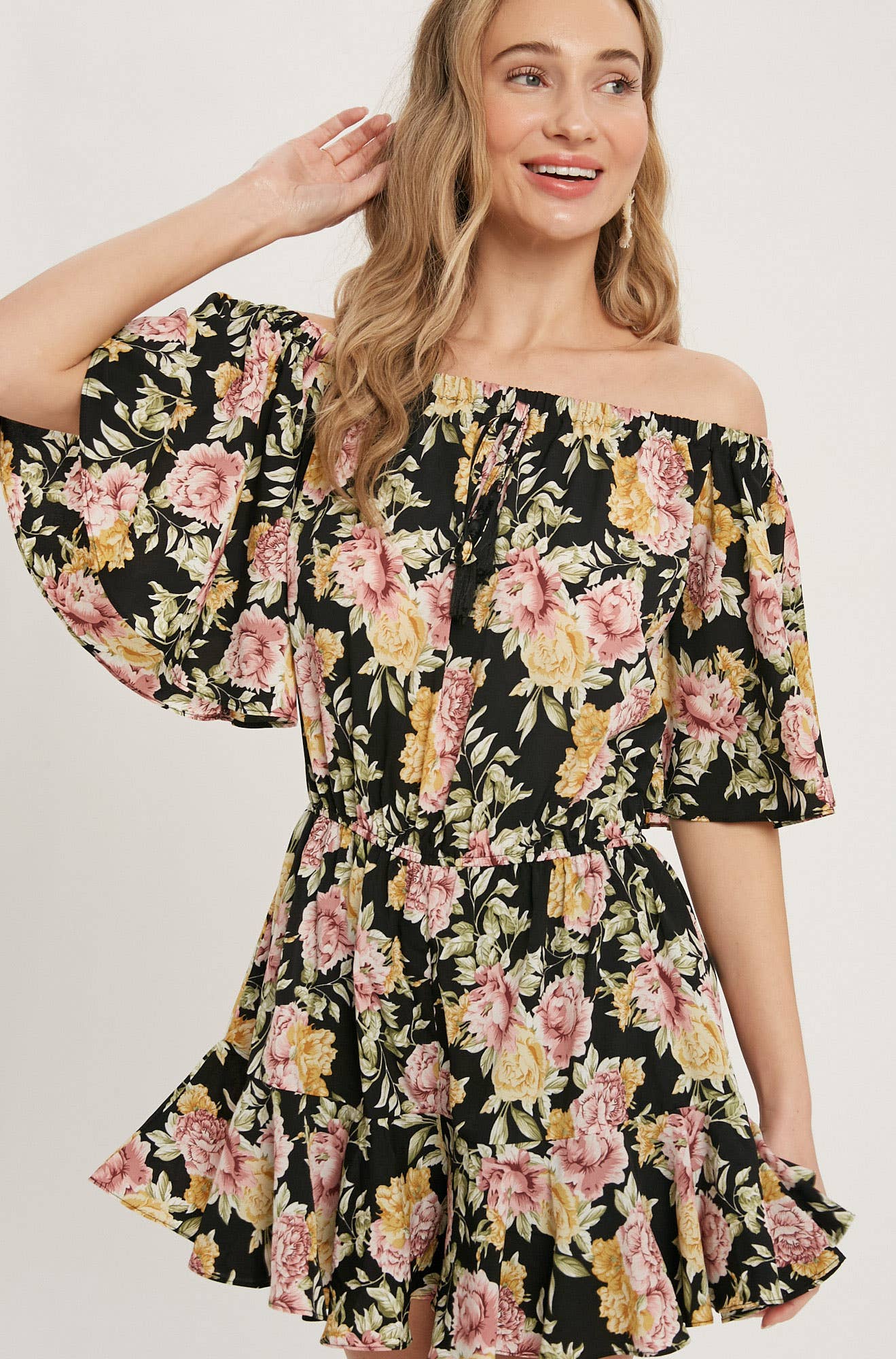 Floral Print Flare Romper