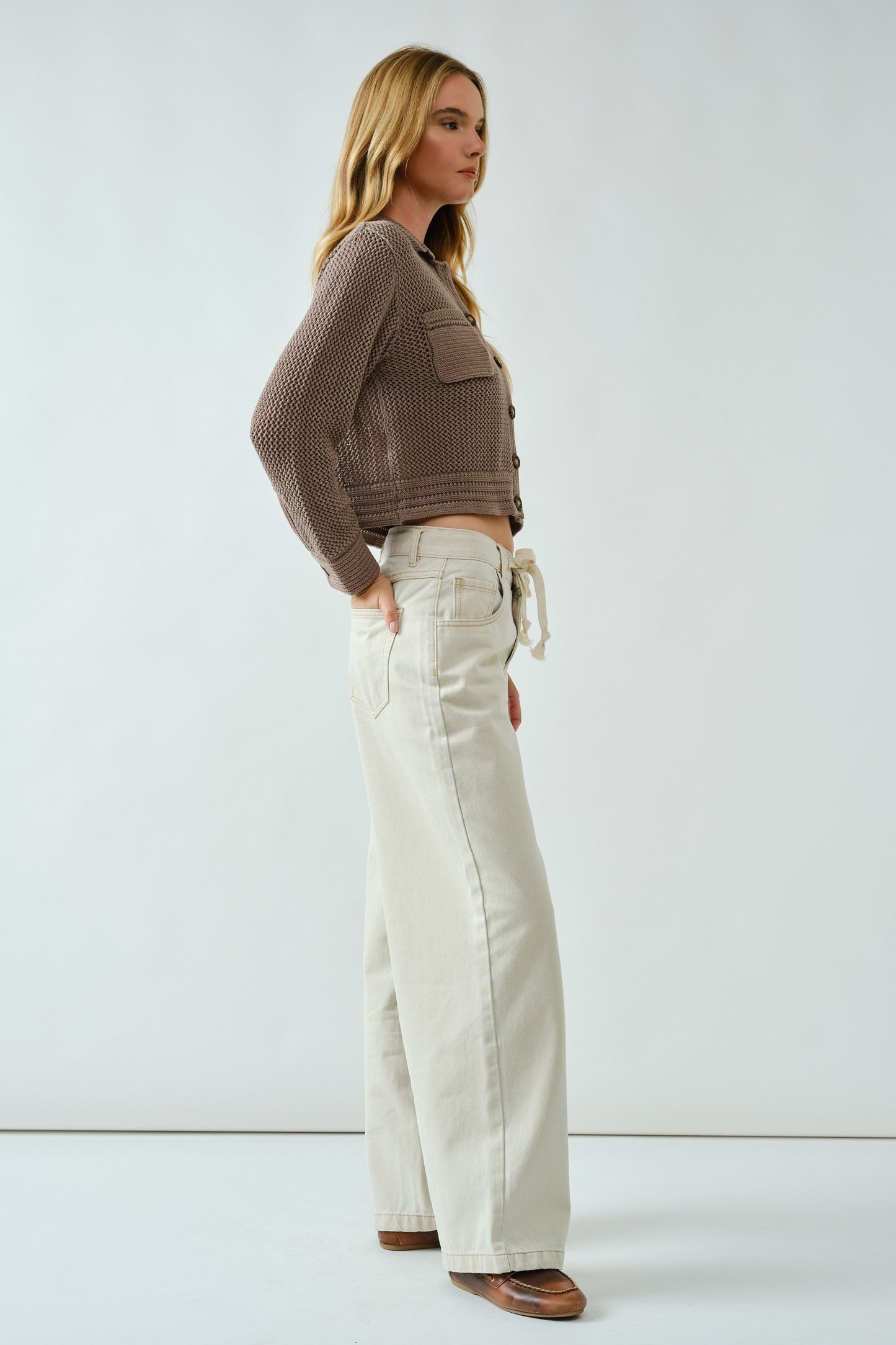 Candi Crocheted Sweater Cardigan