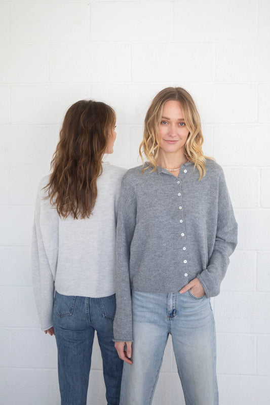 Abby Rose Heather Grey Piper Cardigan