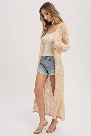 Pointelle Knit Maxi Duster
