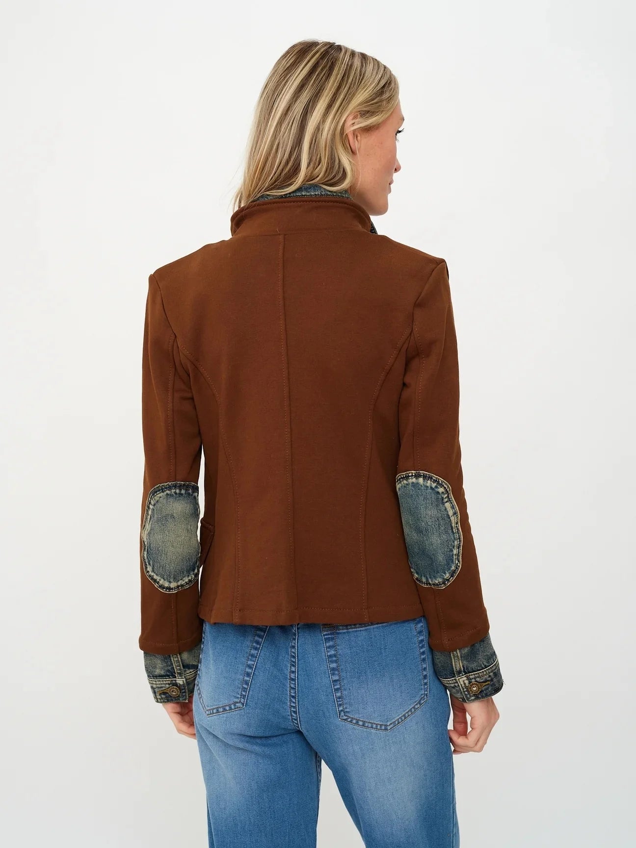 Clarissa Mixed Media Denim Blazer