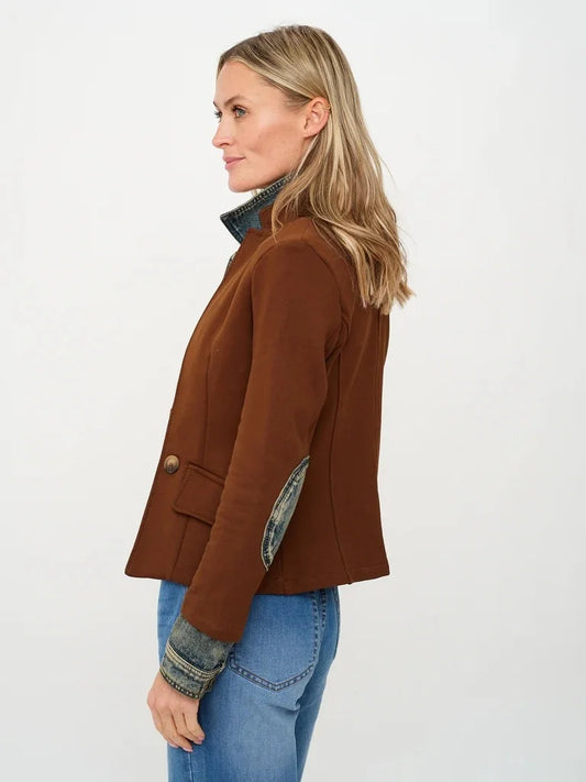 Clarissa Mixed Media Denim Blazer