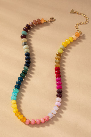 Agate Gemstone Beaded Necklace