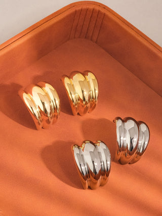 18K Gold Non-Tarnish Layered Statement Earring