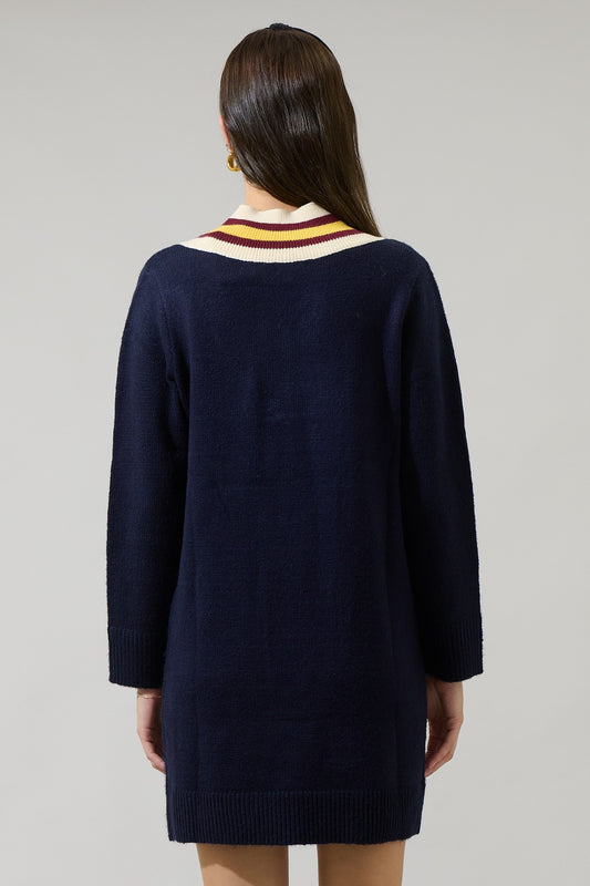 Corunna V-neck Mini Sweater Dress