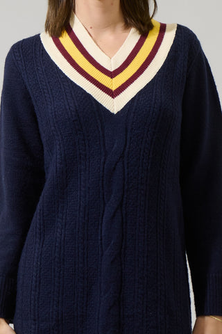 Corunna V-neck Mini Sweater Dress