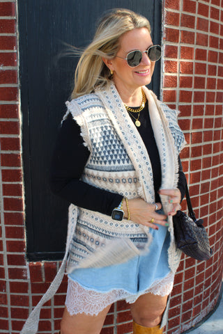 Cozy neutral sweater vest for layering